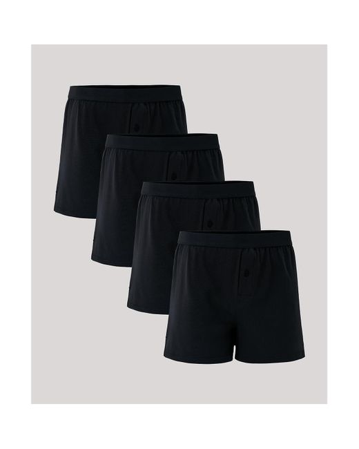 Pact Black Everyday Knit Boxer 4-pack for men