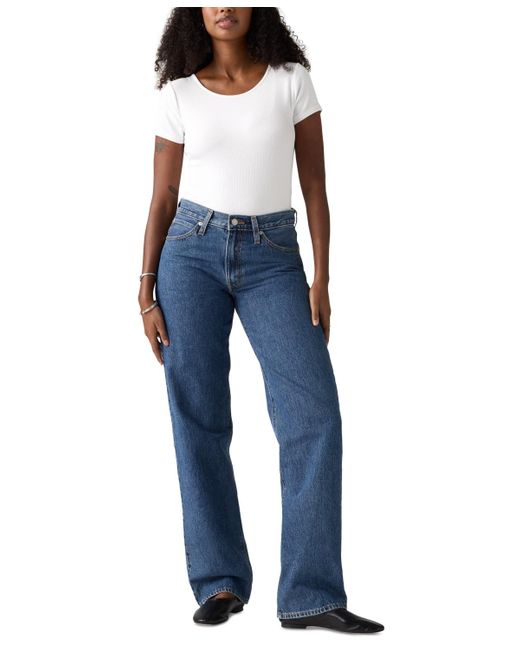 Levi's Blue Mid Rise Cotton 94 baggy Jeans