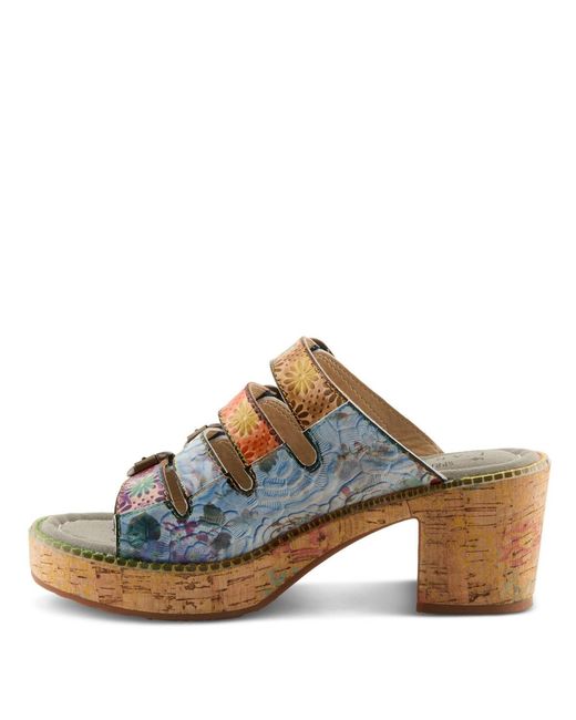 L'ARTISTE Multicolor Teetimer Platform Sandal