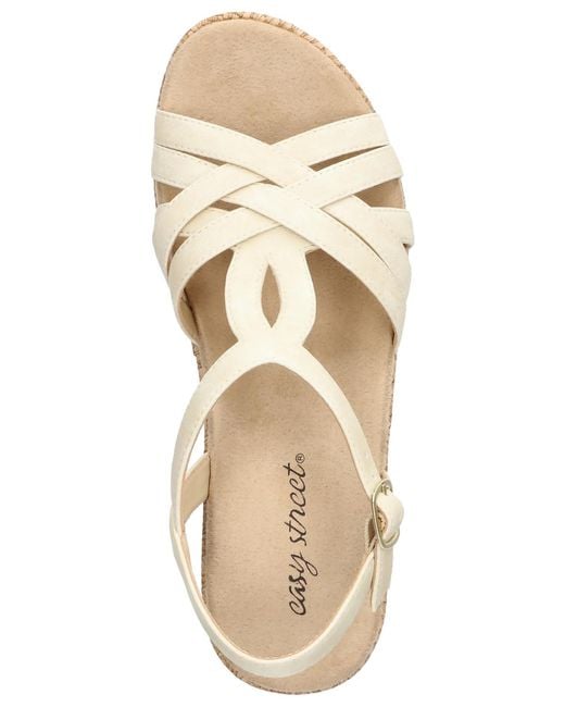 Easy Street Metallic Lua Wedge Heel Sandals