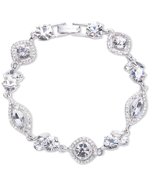 Givenchy Metallic Mixed Crystal Cluster & Orbital Flex Bracelet