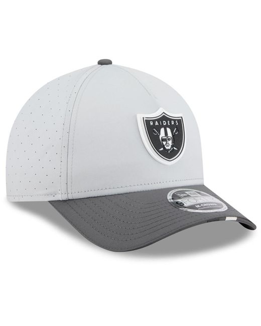 KTZ Gray/graphite Las Vegas Raiders 2025 Nfl Training Camp A-frame 9forty Adjustable Hat for men