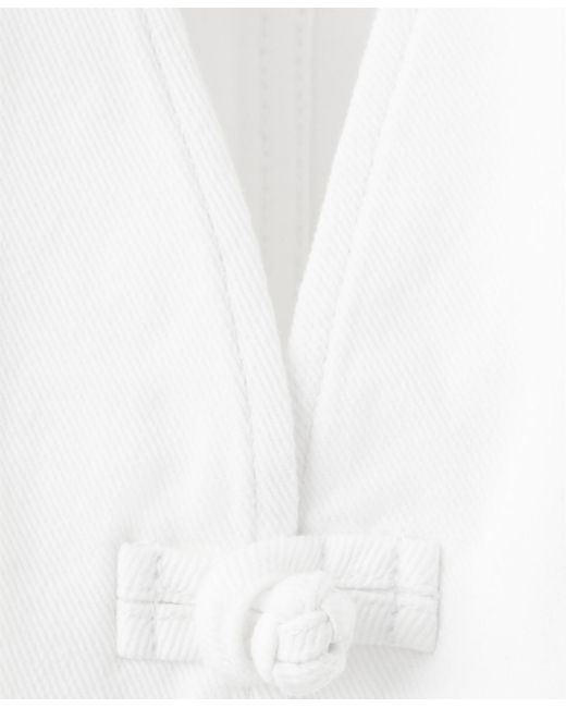 Mango White toggles Denim Top