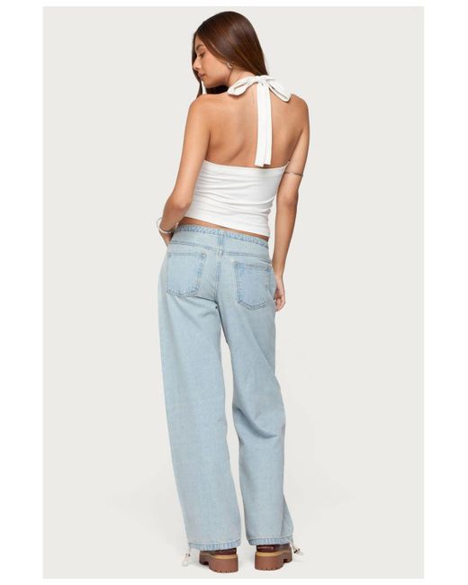 Edikted White Kylan Asymmetric Halter Top