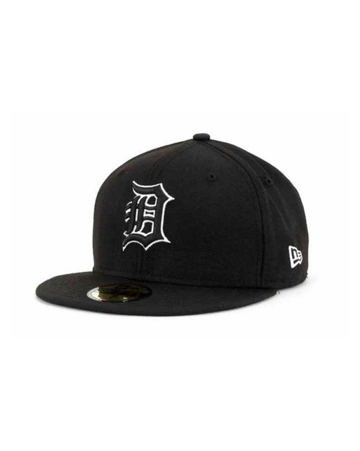 KTZ Detroit Tigers Black And White Fashion 59fifty Cap for men