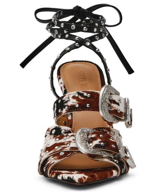Steve Madden Black Saddle Embellished Ankle Strap Sandal