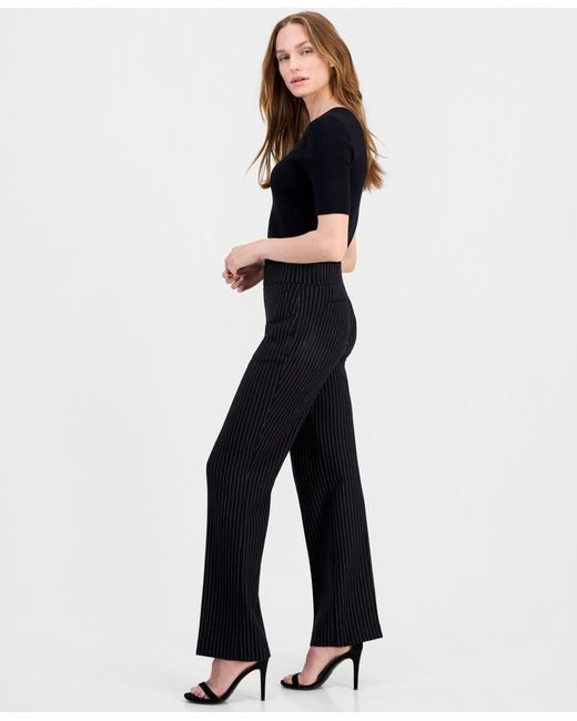 Anne Klein Black Pull-on Ponte Pants