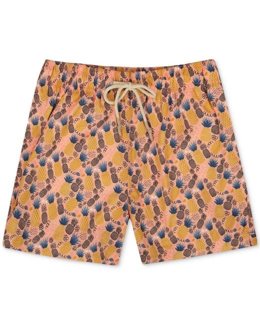 Sunset and Vine Natural Sunset And Vines Pineapple-pattern Woven Swim Trunks for men