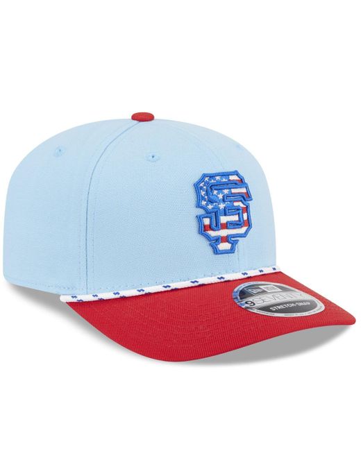 KTZ Light Blue/red San Diego Padres 2025 Fourth Of July Low Profile 59fifty Fitted Hat for men