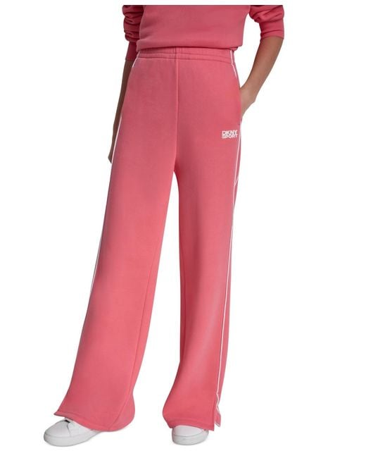 DKNY Red Hd Logo Piped Track Pants