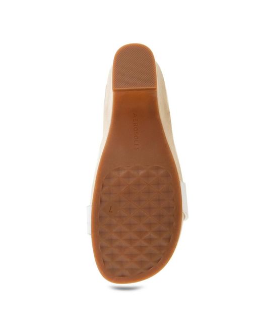Aerosoles White Meyer Open Toe Buckle Strap Wedge Sandals