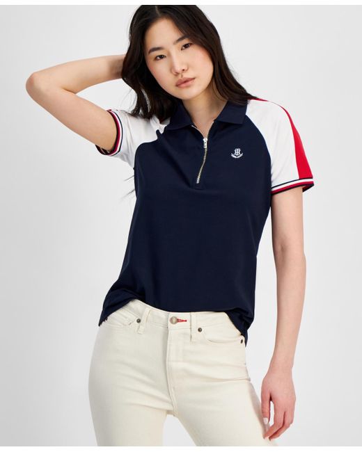 Tommy Hilfiger Blue Colorblocked Polo Shirt
