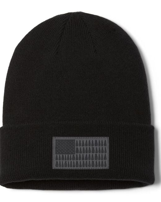 Columbia Black Tree Flag Cuffed Beanie Hat for men