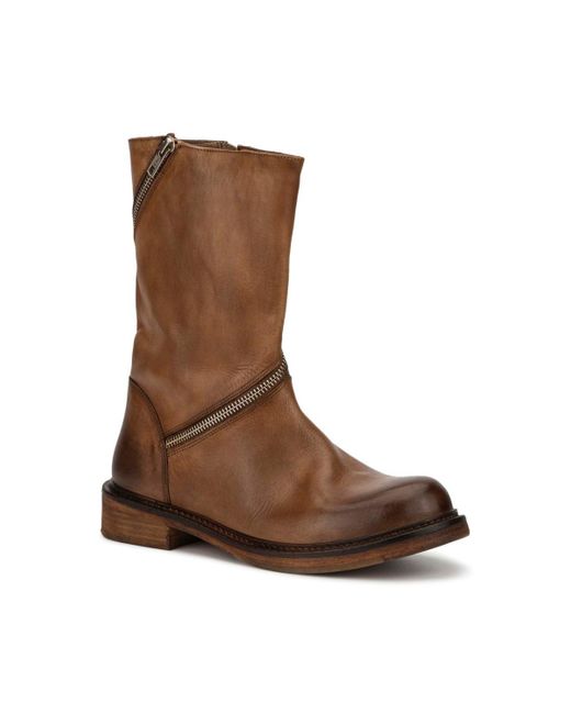 Vintage Foundry Brown Regine Motorcycle Boots