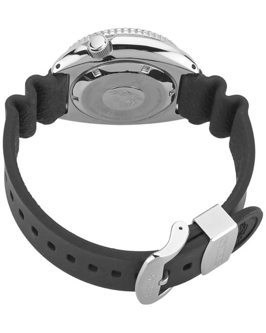 Seiko Metallic Automatic Prospex Diver Black Silicone Strap Watch 45mm for men