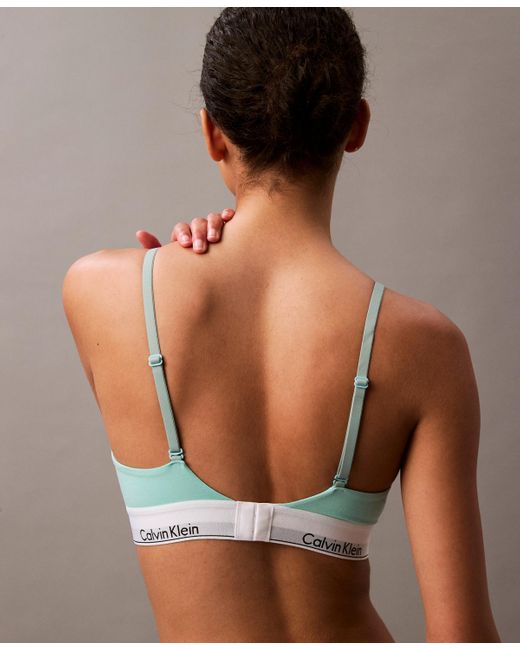 Calvin Klein Green Modern Cotton Lightly Lined Triangle Bralette Qf5650