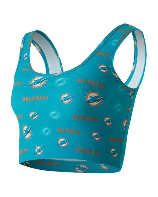 Concepts Sport Blue Miami Dolphins Mosaic Allover Print Bralette