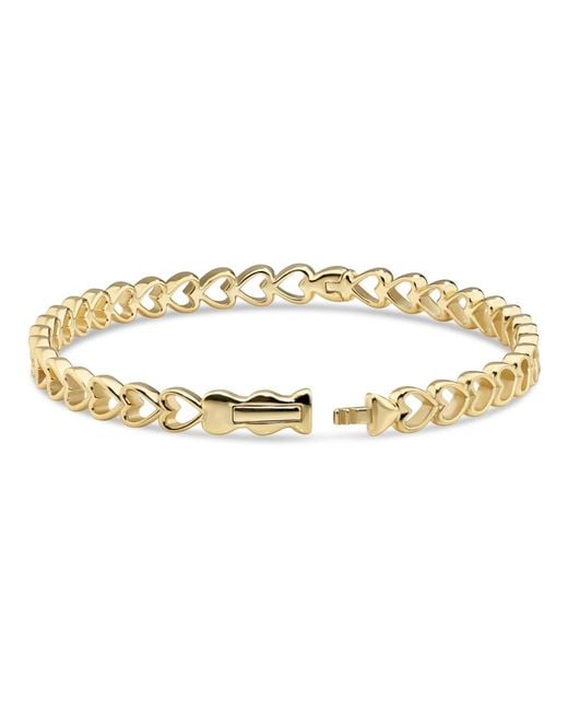 DEVATA Metallic Open Heart Bangle Bracelet