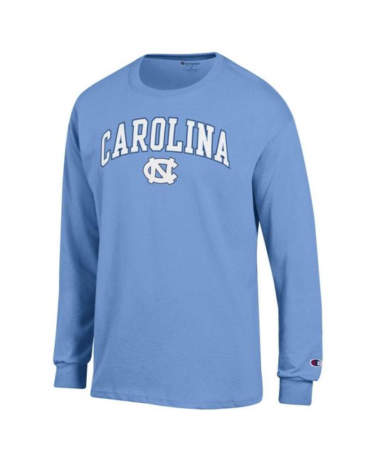Champion Â Carolina Blue North Carolina Tar Heels Arch Over Logo Long Sleeve T-shirt for men