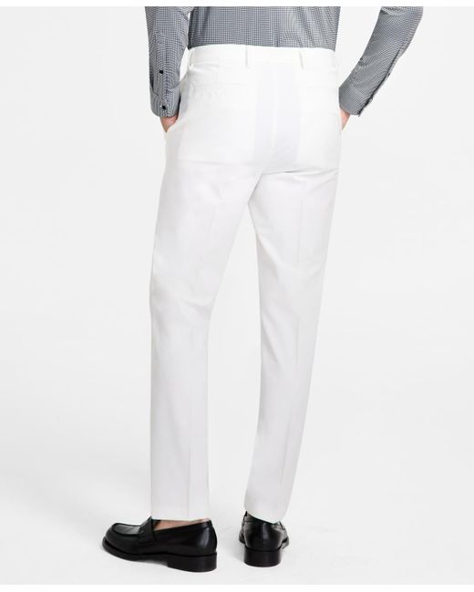 Michael Kors White Classic-fit Cotton-blend Dress Pants for men