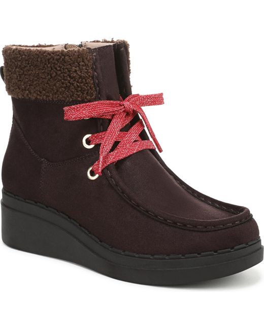 LifeStride Brown Devon Wedge Zip Short Boots