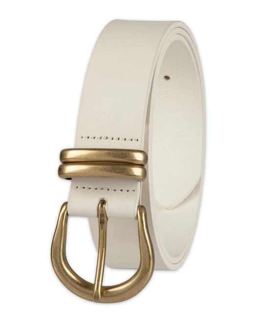 Levi's White Double Metal Loop Leather Belt