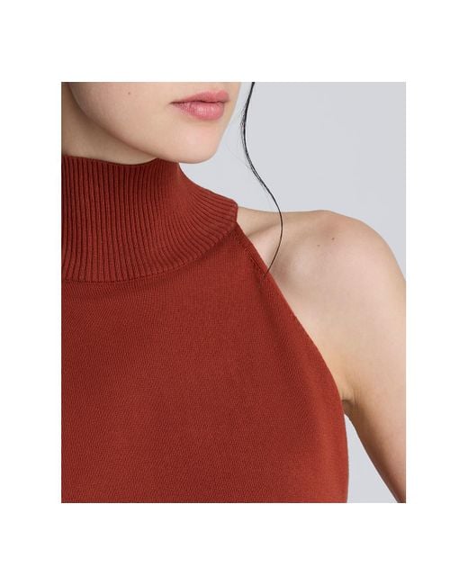 Kenneth Cole Brown Sleeveless Mock Neck Top