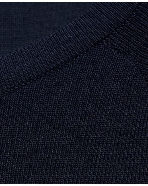 Mango Blue Long-sleeved Fine-knit Sweater