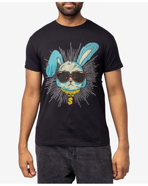 Xray Jeans X-ray Stone Tee Blue Rabbit With Money Chain for men