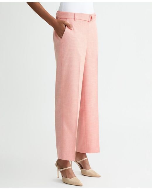Kasper Pink Belted Pull-on Pants