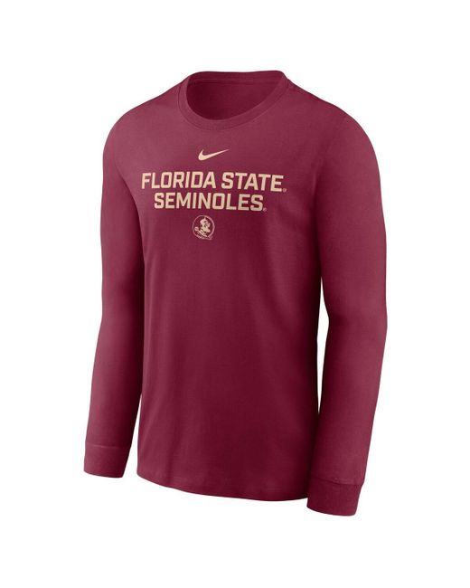 Nike Red Florida State Seminoles 2025 Sideline Performance Long Sleeve T-shirt for men