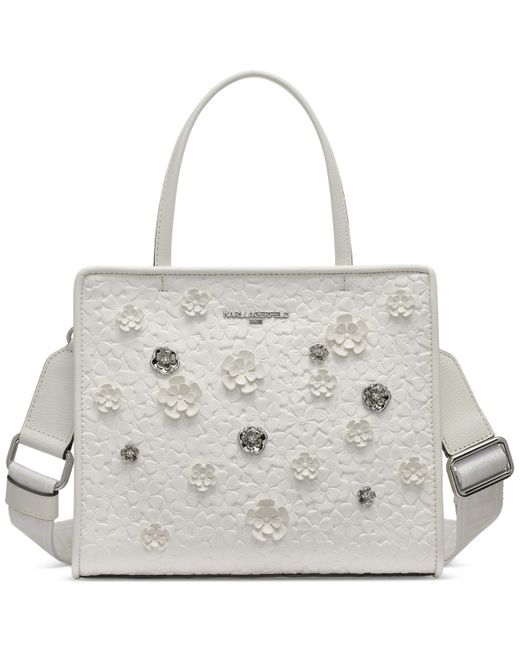 Karl Lagerfeld White Maybelle Satchel