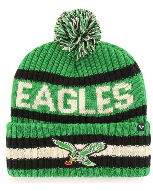 47 Brand Kelly Green Philadelphia Eagles Legacy Bering Cuffed Knit Hat With Pom for men