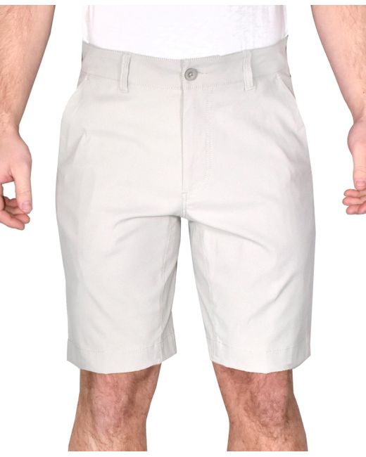 Vintage 1946 White Modern-fit Stretch Hybrid Performance 9" Shorts for men