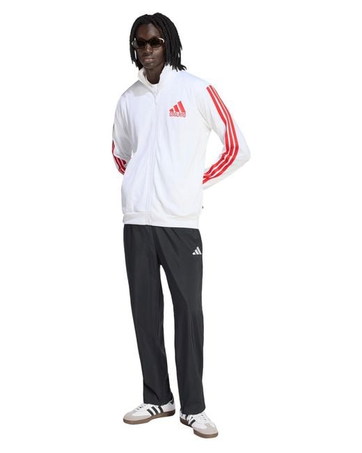 Adidas White England Track Jacket for men
