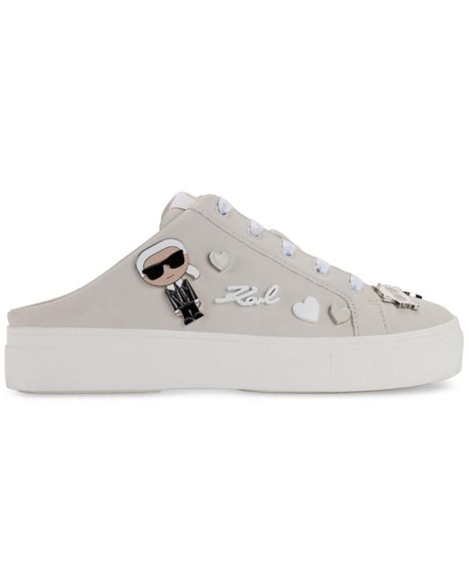 Karl Lagerfeld Gray Cambria Embellished Slip-on Sneakers