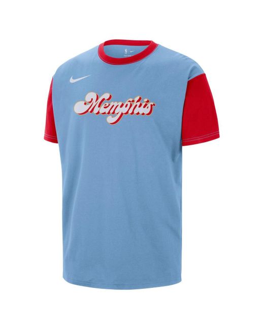 Nike Blue Memphis Grizzlies 2024/25 City Edition Courtside Color Block T-shirt for men
