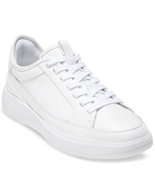 Cole Haan White Grandprã ̧ All Day Leather Lace-up Court Sneakers for men