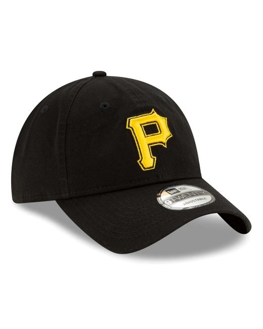 KTZ Black Pittsburgh Pirates Logo Replica Core Classic 9twenty Adjustable Hat for men