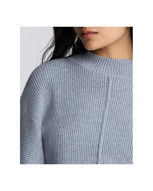 Kenneth Cole Gray Button-sleeve Mock Neck Sweater