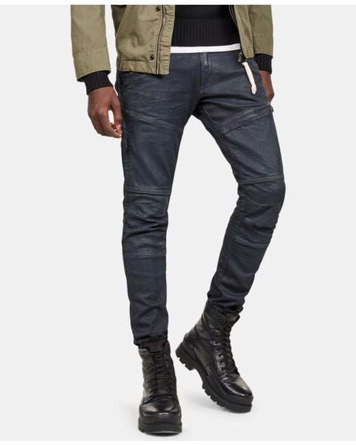G-Star RAW Blue Rackam Dark Aged Waxed Cobbler Skinny-fit Superstretch Jeans for men