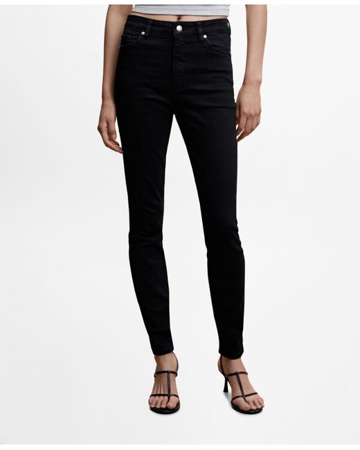 Mango High-rise Skinny Jeans in Black | Lyst