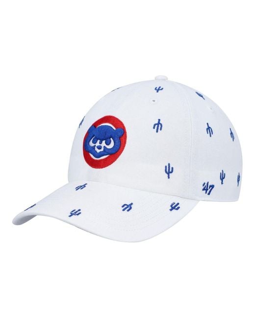 47 Brand White Chicago Cubs Spring Training Confetti Clean Up Adjustable Hat