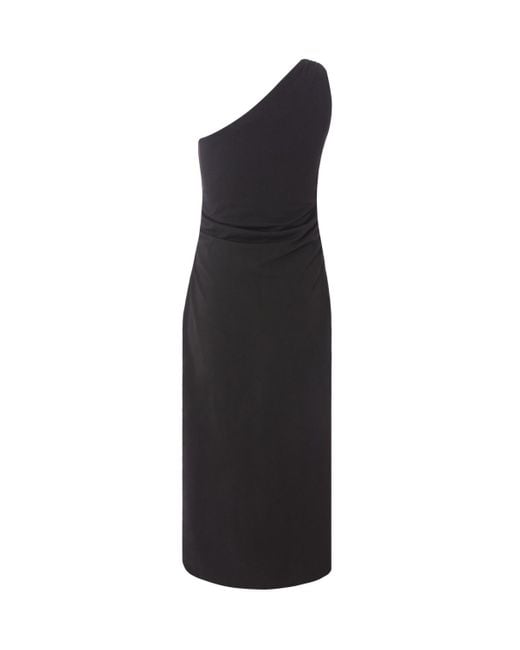 Quiz Black Asymmetric Scuba Crepe Maxi Dress