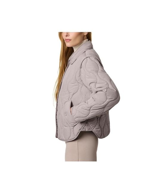 Bernardo Brown Collared Quilted Jacket