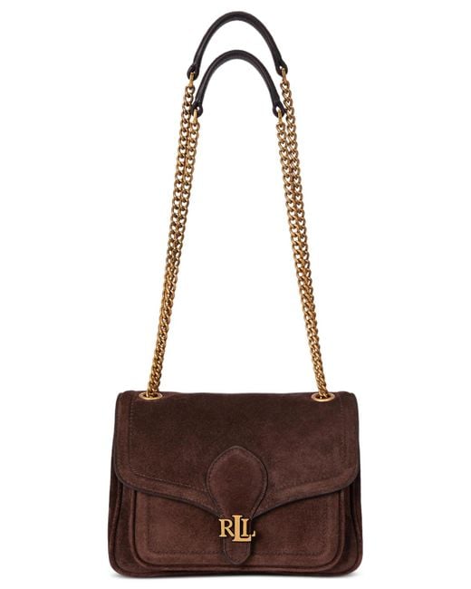 Ralph Lauren Brown Bradley Small Suede Convertible Bag
