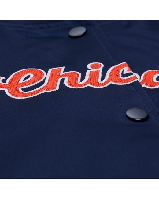 Mitchell & Ness Blue Chicago Bears Full-snap Satin Jacket