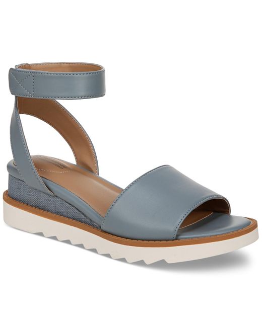 Giani Bernini Blue Constancia Ankle-strap Wedge Sandals