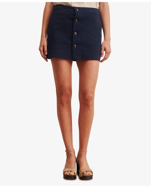 Sanctuary Blue Button-front Mini Skirt