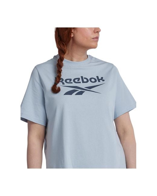 Reebok Pink Plus Size Short Sleeve Logo Graphic T-shirt